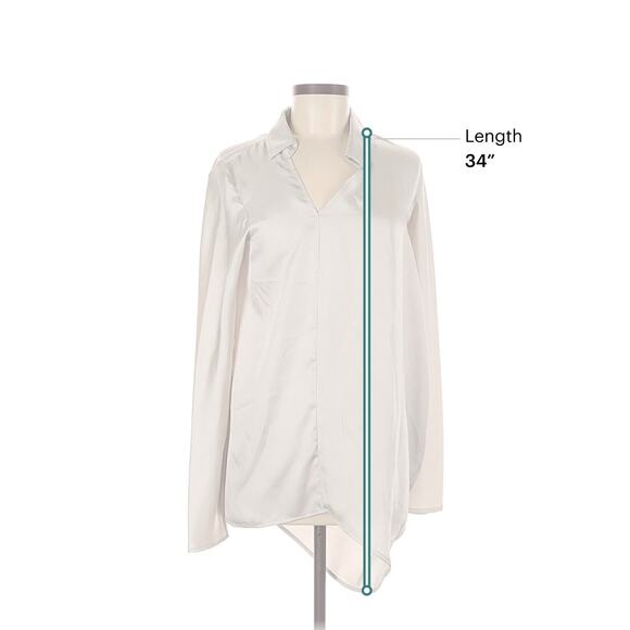 zero maria cornejo Beige Ivory Silky Draped collared Blouse 6 - Picture 3 of 5